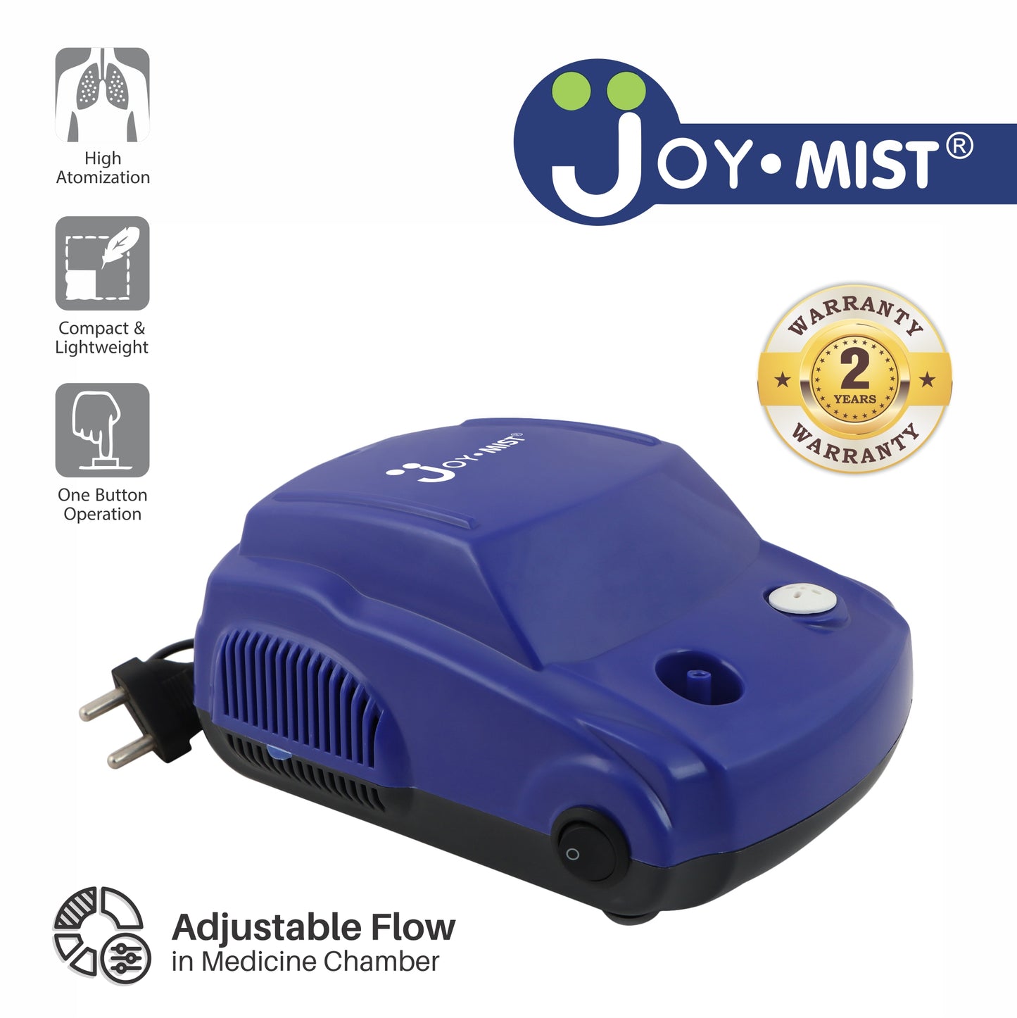 JOYMIST Droom Blue Car Shape Nebulizer Compressor Complete Kit Nebulizer with Child and Adult Masks