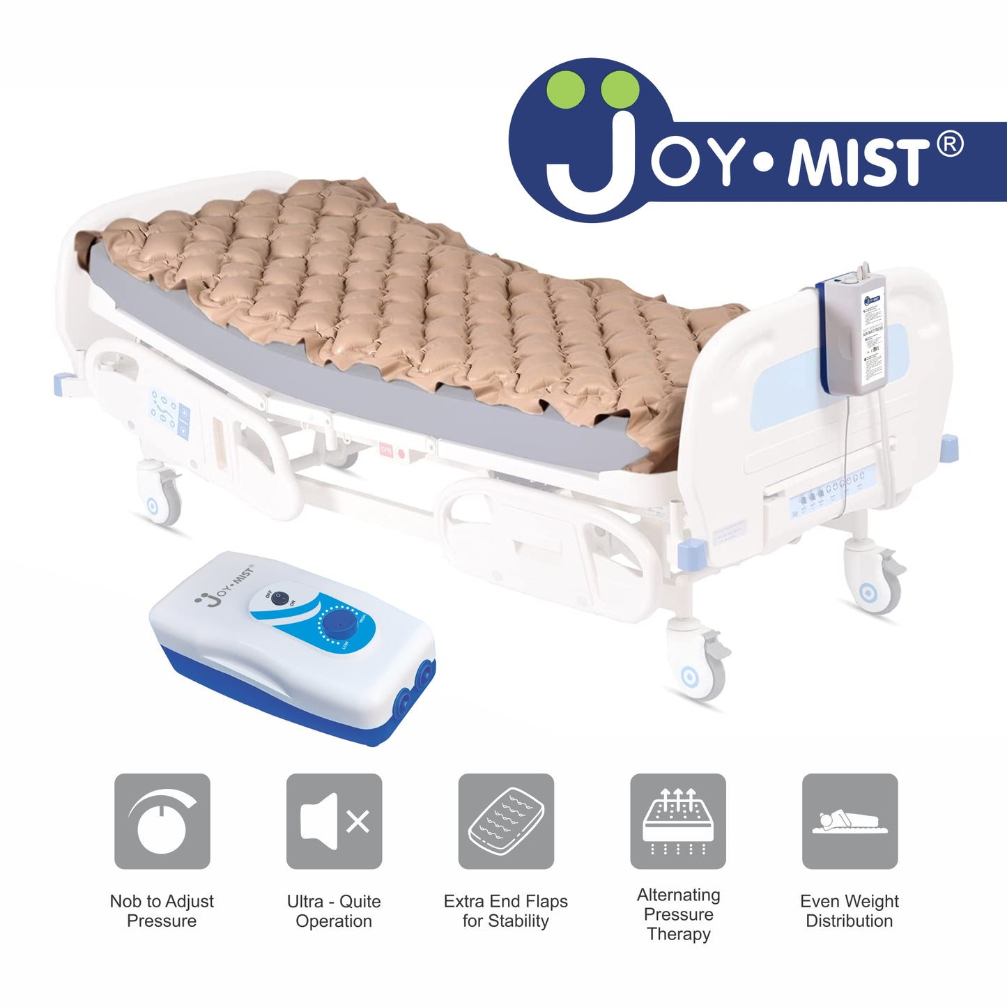 JOYMIST Anti Decubitus Bubble Air Mattress with Pump for Patients Bed Sore Helps in Prevention of Bed Sores