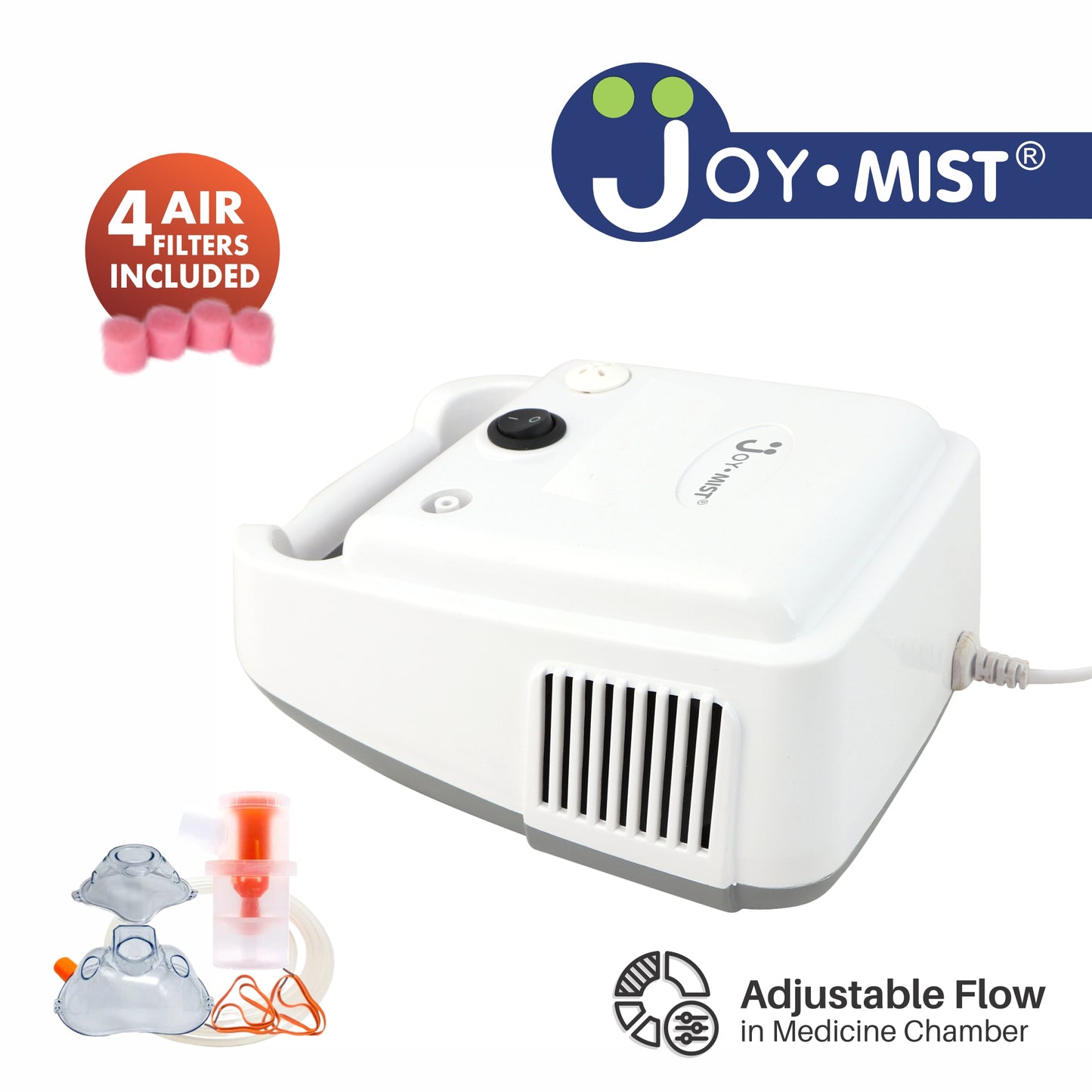 JOYMIST Classic Nebulizer Compressor Complete Kit Nebulizer with Child and Adult Masks