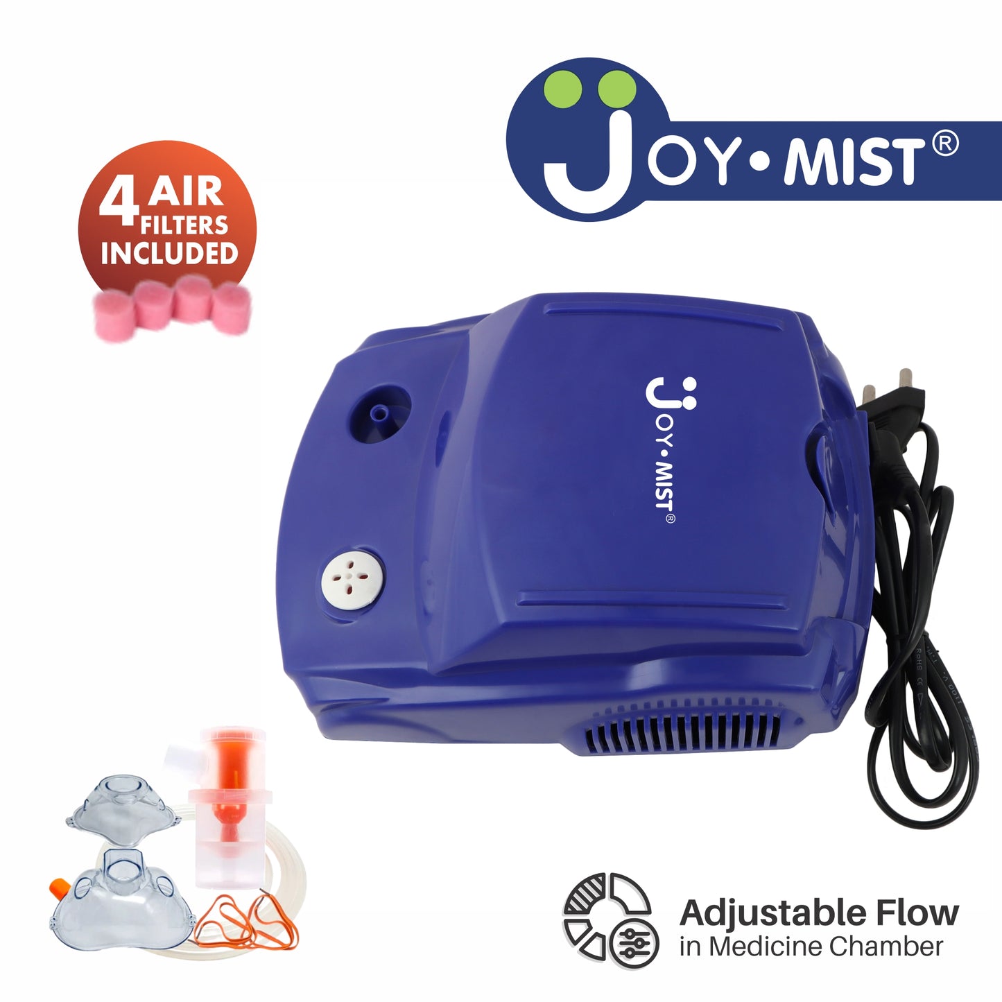 JOYMIST Droom Blue Car Shape Nebulizer Compressor Complete Kit Nebulizer with Child and Adult Masks
