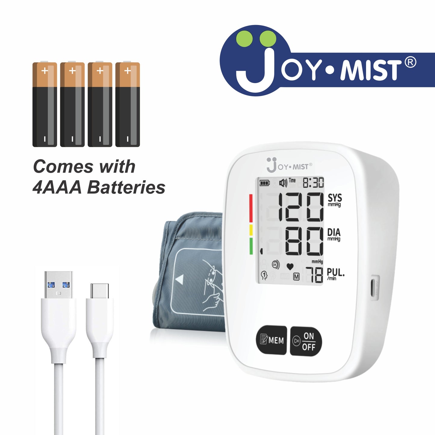 JOYMIST New Generation Fully Automatic Digital Blood Pressure Monitor For Most Accurate Measurement - Arm Circumference (22-42Cm)