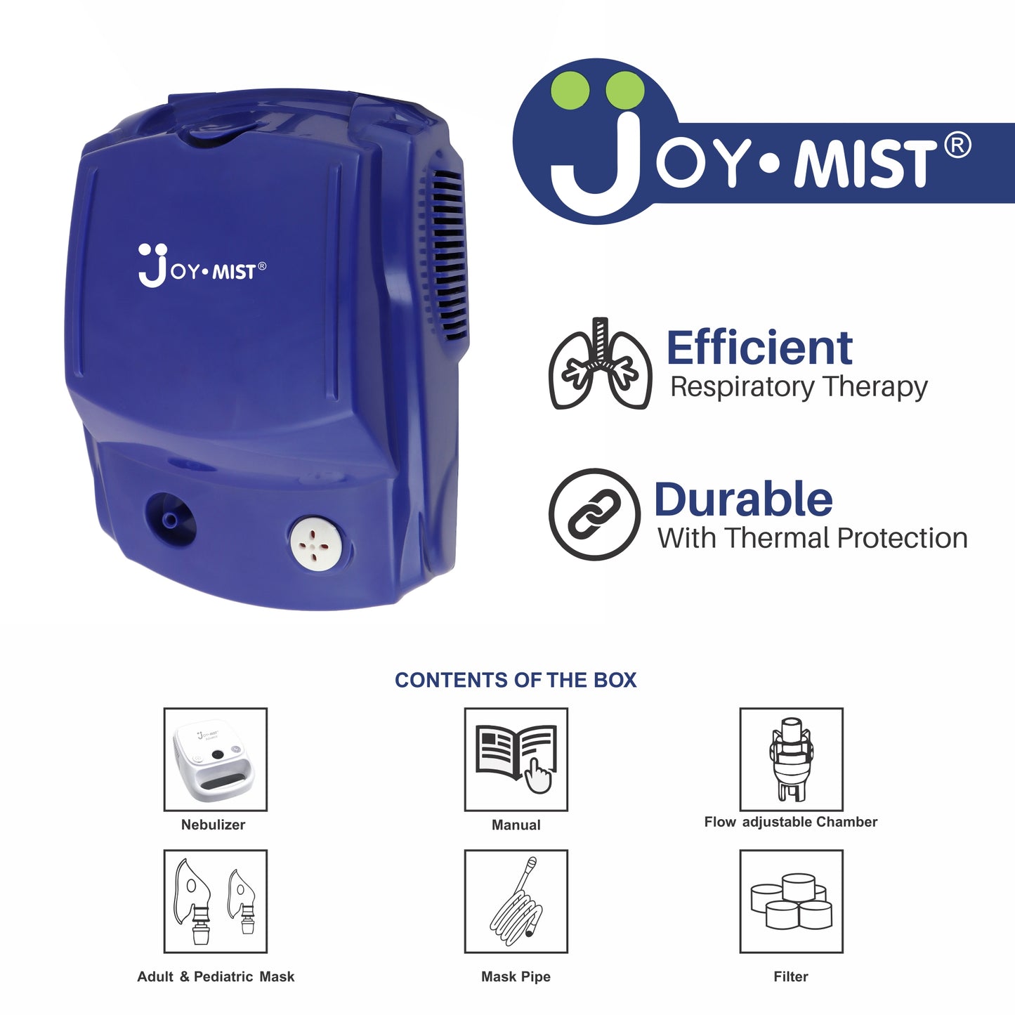 JOYMIST Droom Blue Car Shape Nebulizer Compressor Complete Kit Nebulizer with Child and Adult Masks