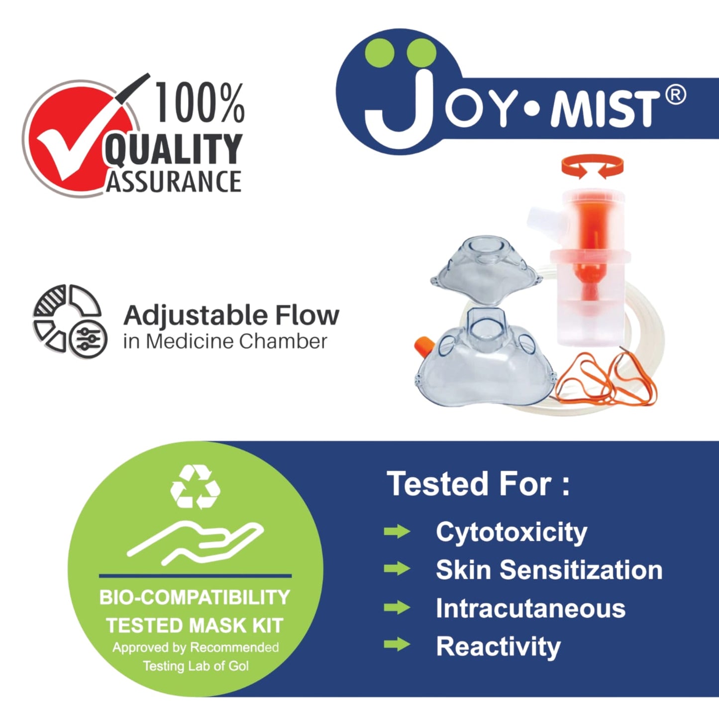 JOYMIST High Performance Adult & Child Masks Kit with Air Tube & Medicine Chamber Complete Kit for Nebulizer
