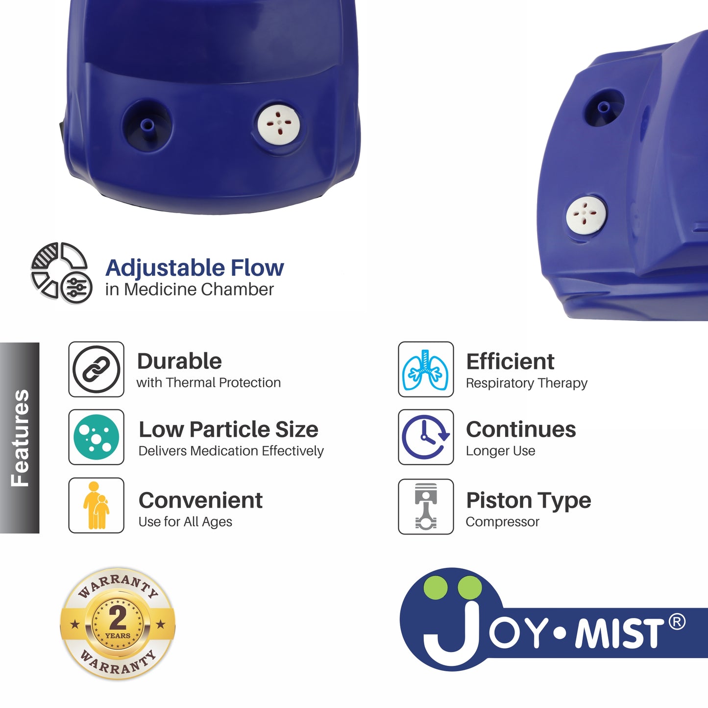 JOYMIST Droom Blue Car Shape Nebulizer Compressor Complete Kit Nebulizer with Child and Adult Masks