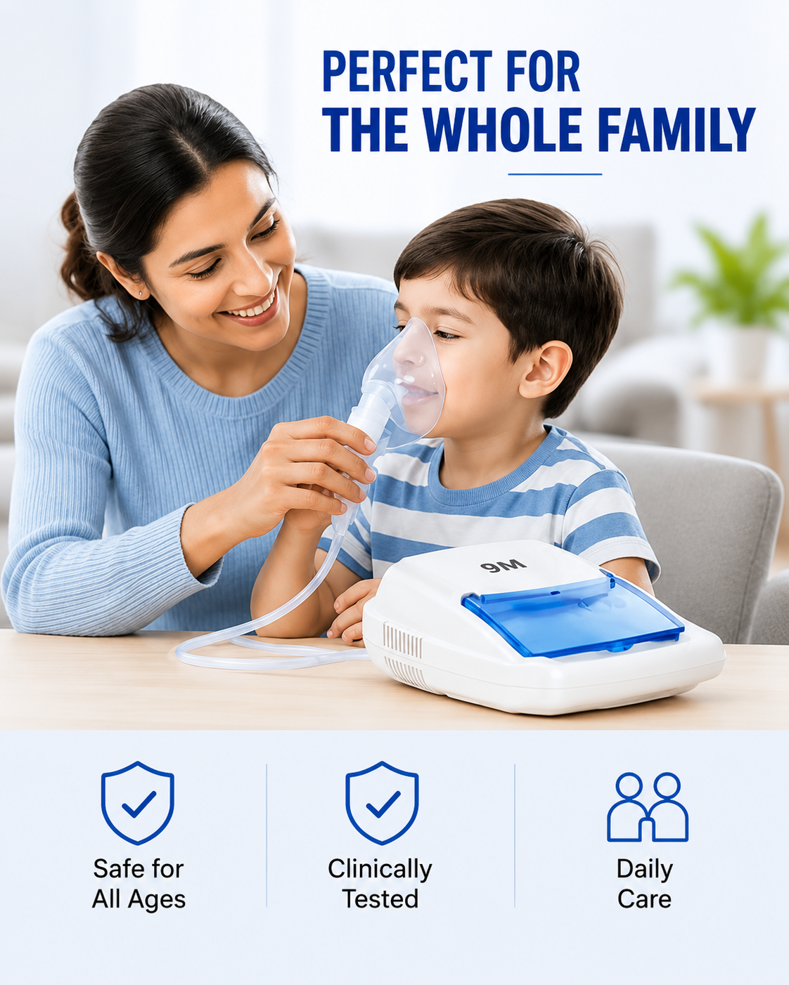 9M Excel Nebulizer Compressor Complete Kit Nebulizer with Child and Adult Masks