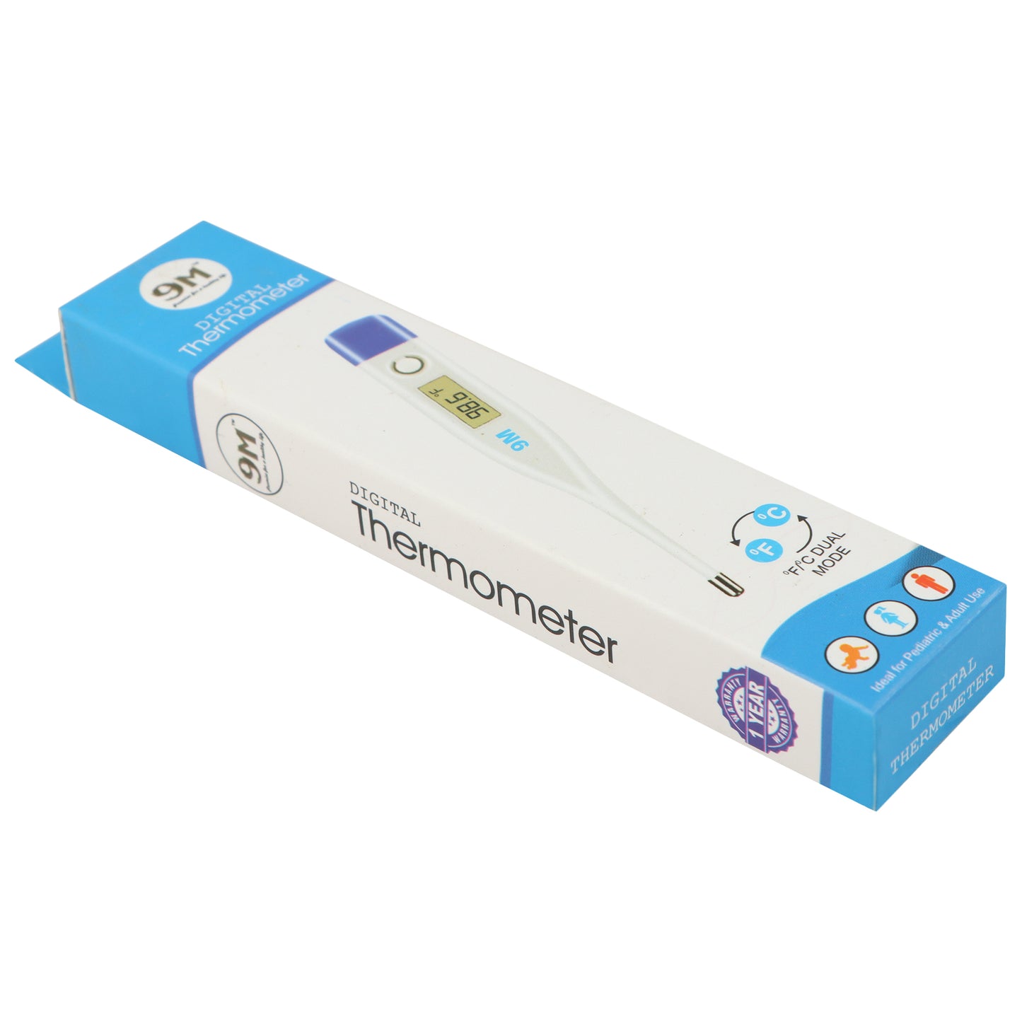 9M Digital Thermometer With Quick Measurement of Oral & Underarm Temperature in Celsius