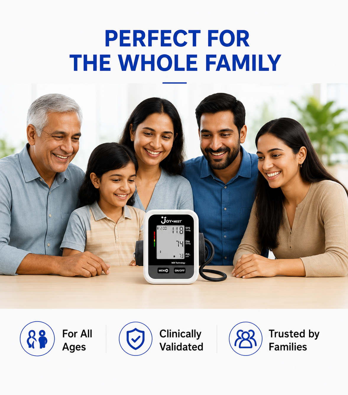 JOYMIST BP Small Fully Automatic Digital Blood Pressure Monitor For Most Accurate Measurement - Arm Circumference (22-42Cm)