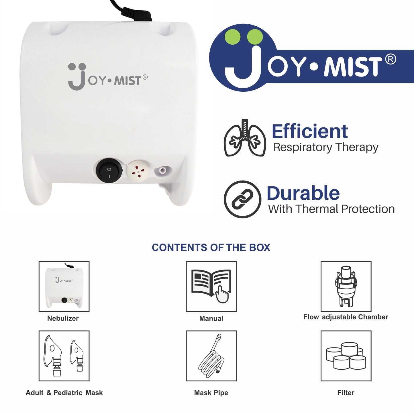 JOYMIST Ultra Pro Nebulizer Compressor Complete Kit Nebulizer with Child and Adult Masks