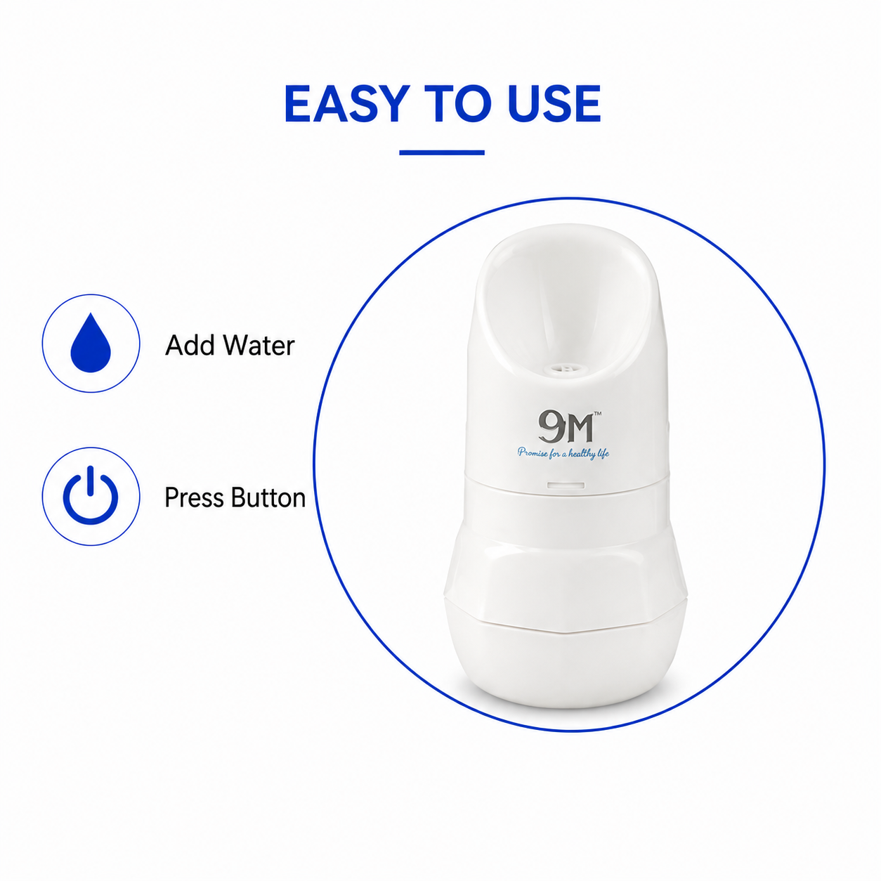 9M Steamo 1 Vaporizer Inhaler Machine, Facial Steamer and Steam Inhaler for Cold, Cough & Sinus, Suitable for Men, Women & Kids