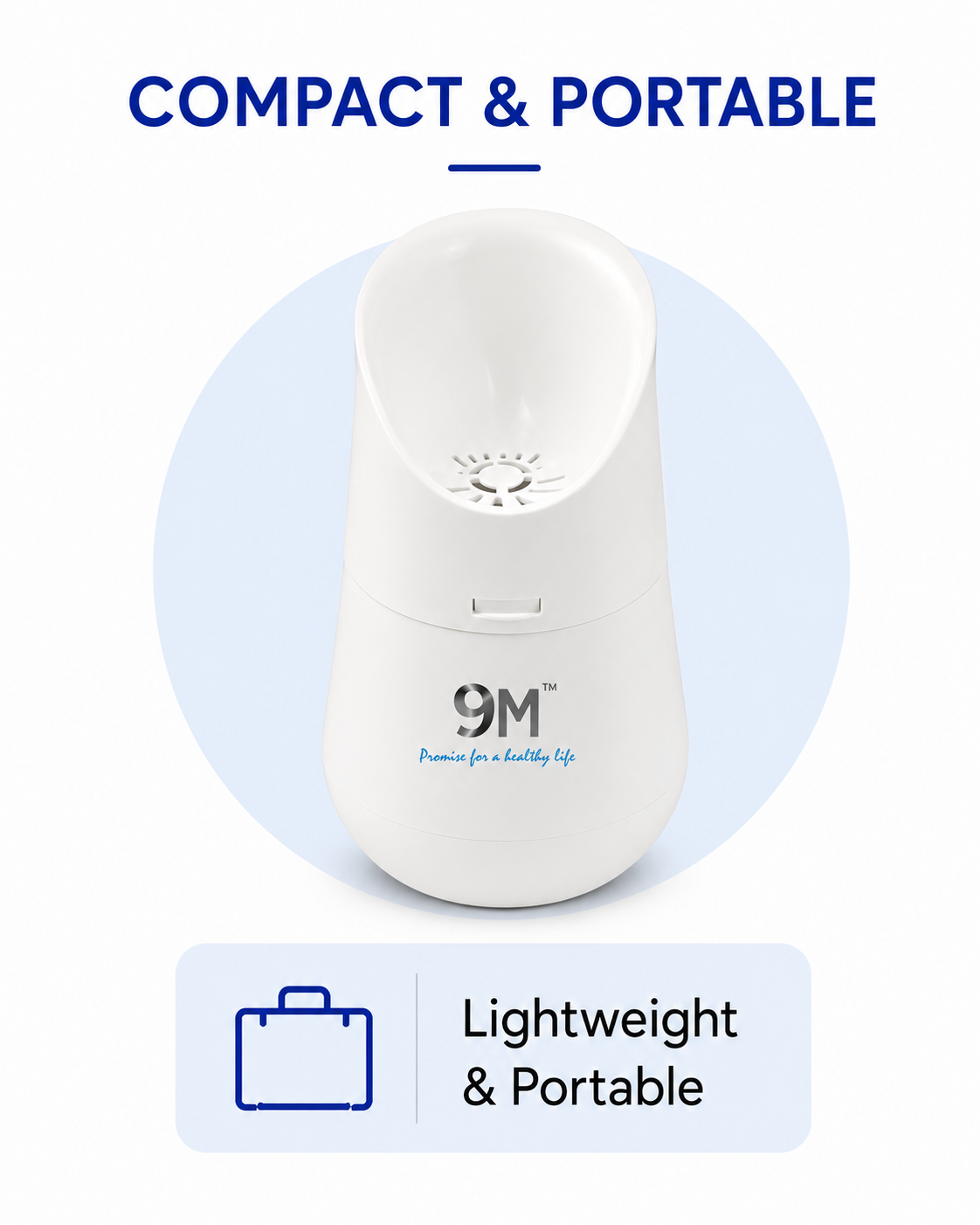 9M Steamo 2 Vaporizer Inhaler Machine, Facial Steamer and Steam Inhaler for Cold, Cough & Sinus, Suitable for Men, Women & Kids