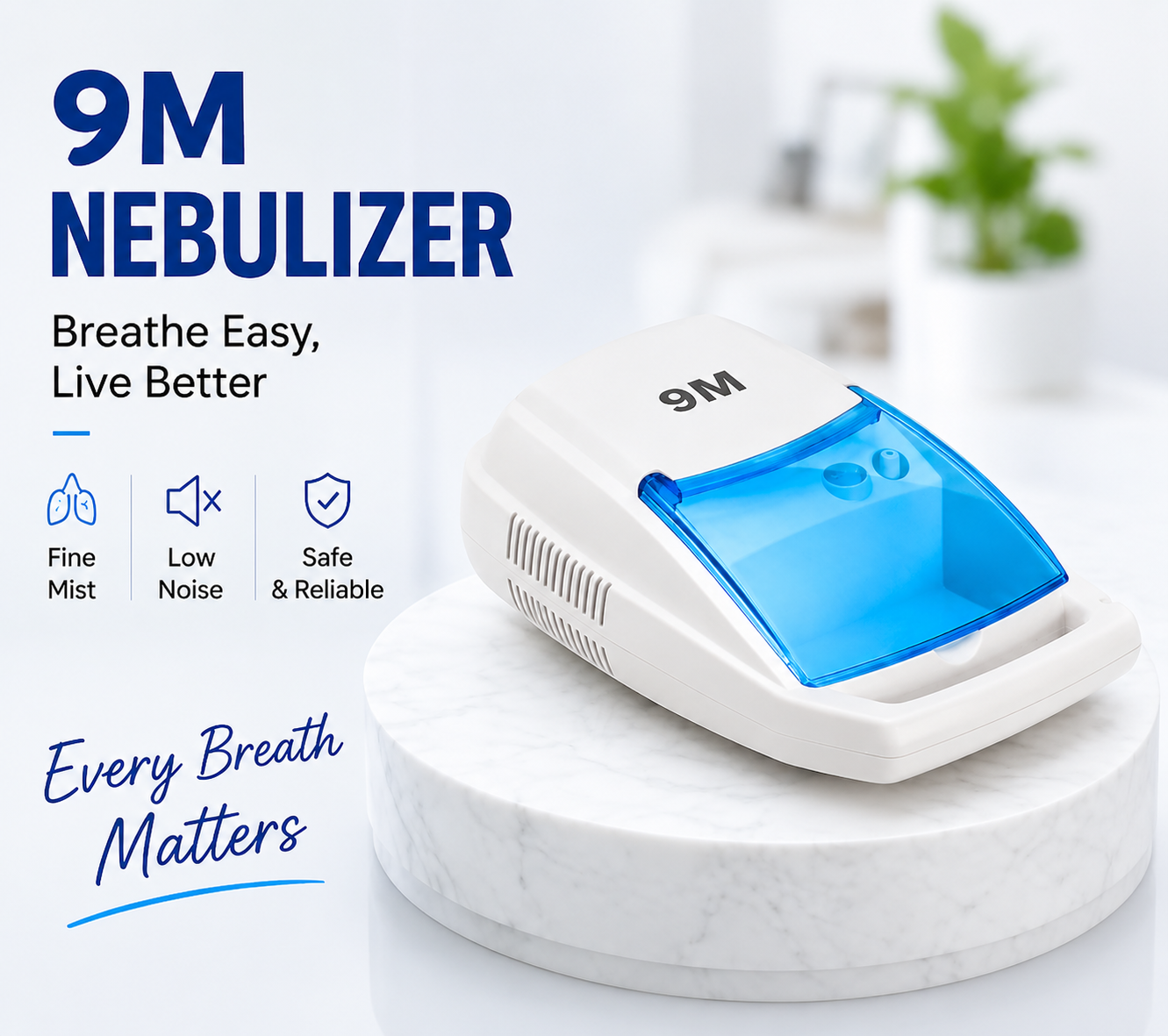 9M Excel Nebulizer Compressor Complete Kit Nebulizer with Child and Adult Masks