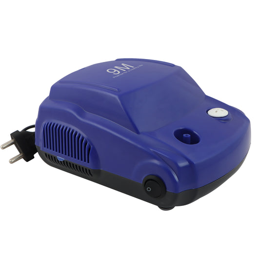 9M Droom Blue Car Shape Nebulizer Compressor Complete Kit Nebulizer with Child and Adult Masks