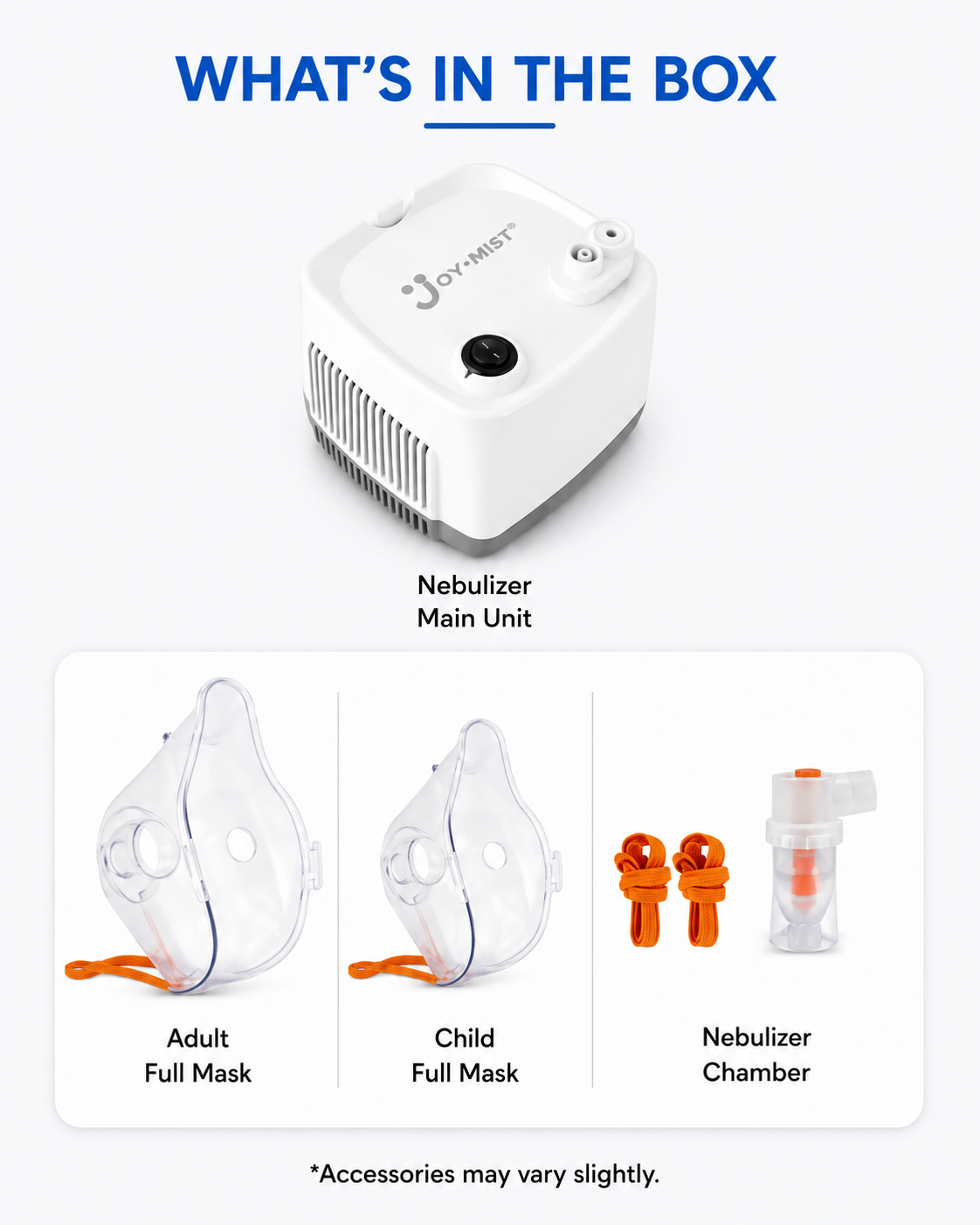 Joymist  ECO 1 White Nebulizer Compressor Complete Kit Nebulizer with Child and Adult Masks