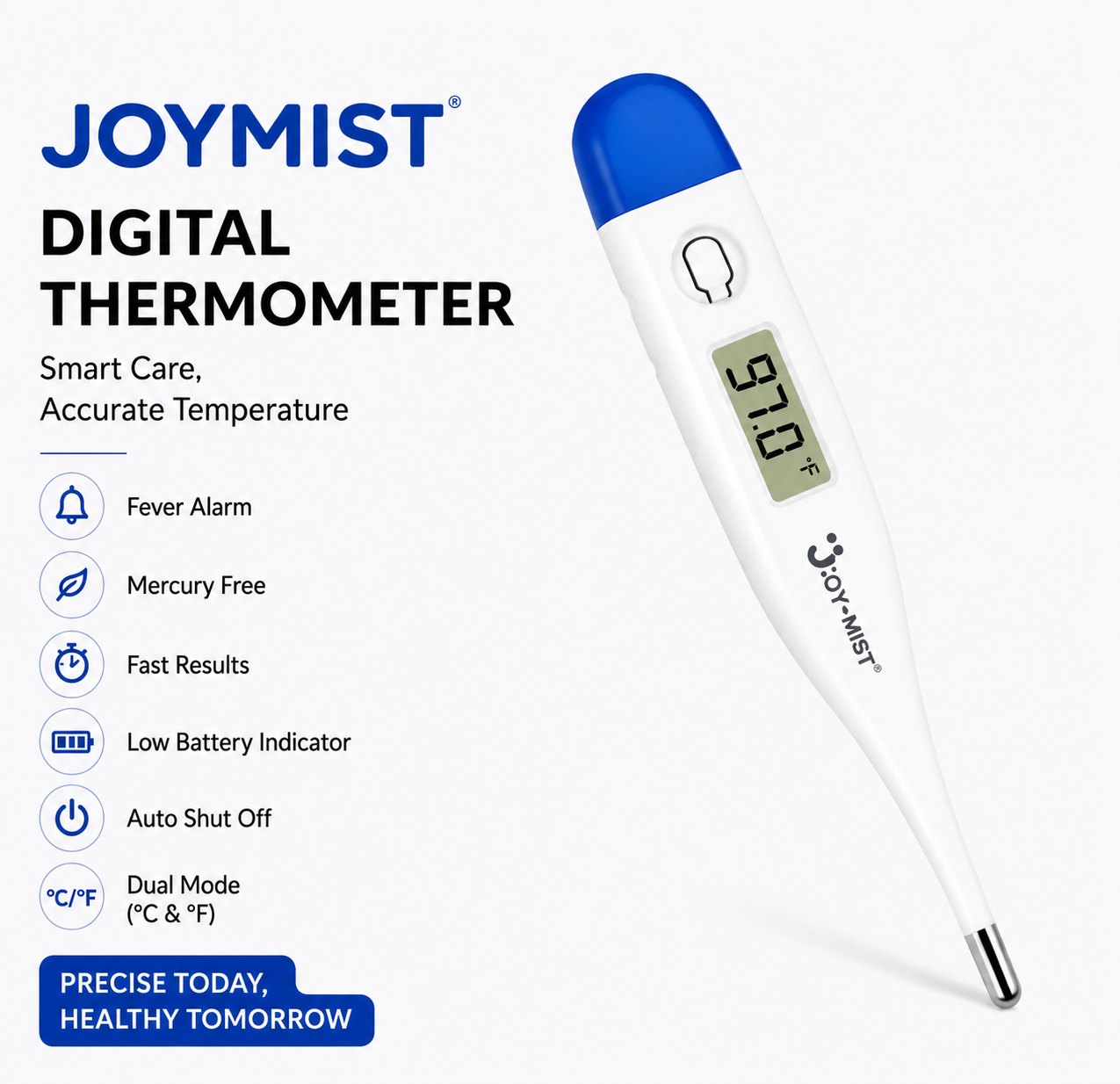 JOYMIST Digital Thermometer With Quick Measurement of Oral & Underarm Temperature in Celsius
