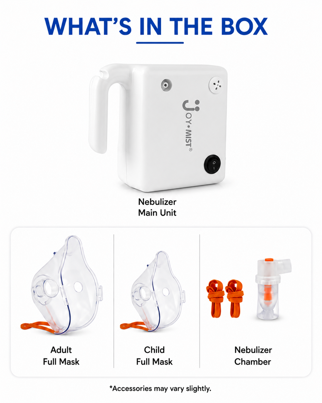 JOYMIST Mini Nebulizer Compressor Complete Kit Nebulizer with Child and Adult Masks